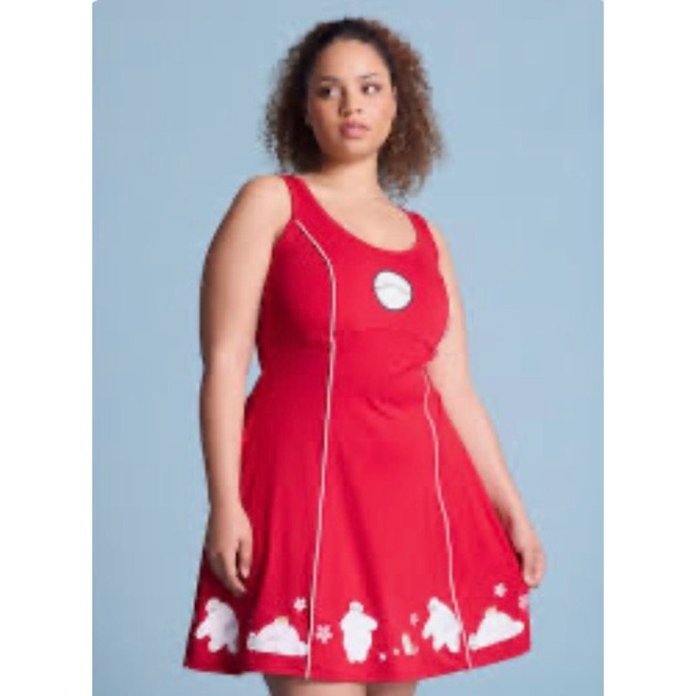 Disney BoxLunch Red Baymax Big‎ Hero 6 Skater Dress Women Size 2X